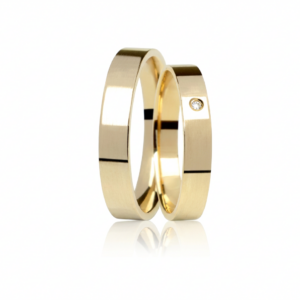 Par de Aliança Neuschwanstein: Ouro Amarelo 18k 750