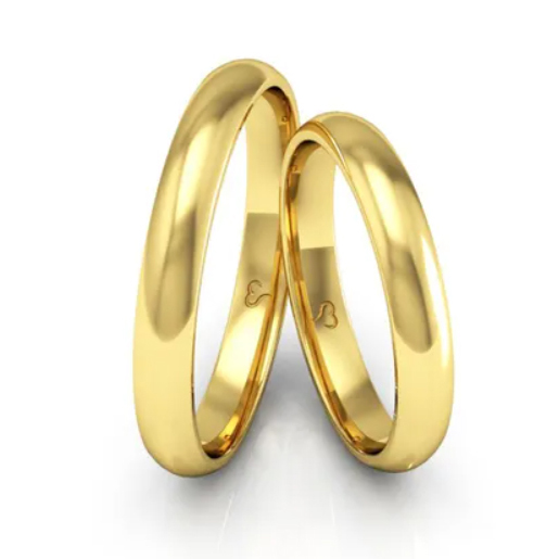 Par de Alianças Windsor: Ouro Amarelo 18k 750