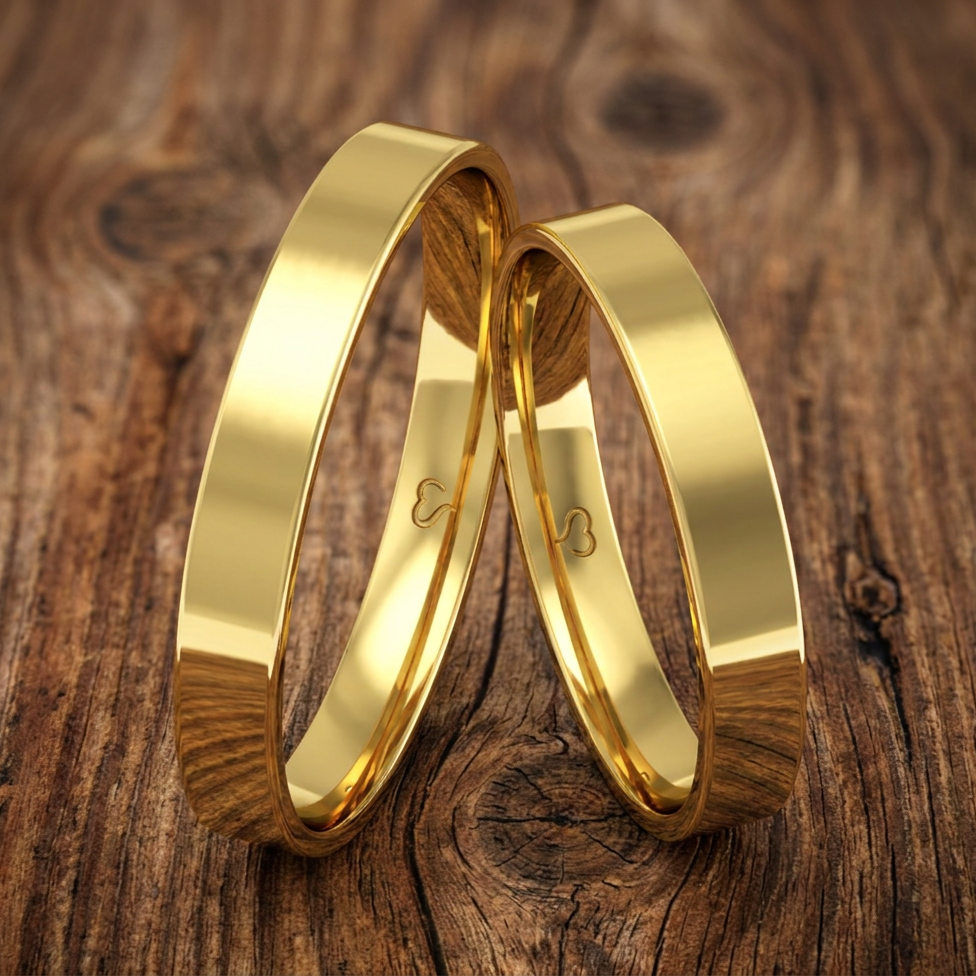 Par de Alianças de Edimburgo: Ouro 18k 750 - Imagem 6